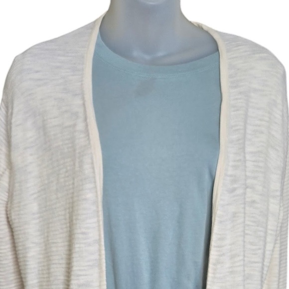 Madewell Womens Cardigan Sweater XS Summer Ryder in Stripe Pearl Ivory Pockets - Picture 3 of 9